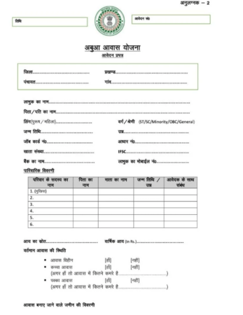 Abua Awas Yojana Application Form