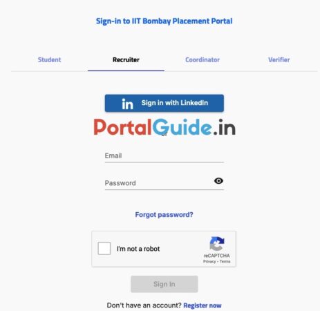 IIT Bombay Placement Recruiter Login