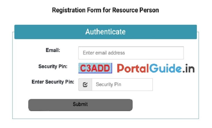 Registration Form for Resource Person